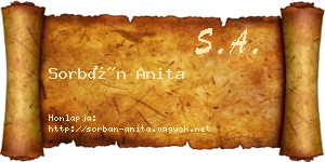Sorbán Anita névjegykártya