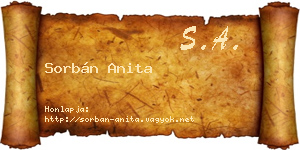 Sorbán Anita névjegykártya